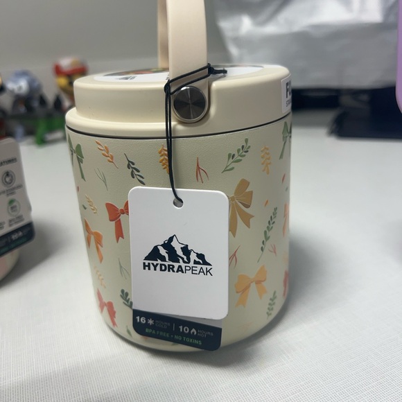 Hydro Flask Cream Thermos with Multicolor Bow Design - Picture 2 of 4